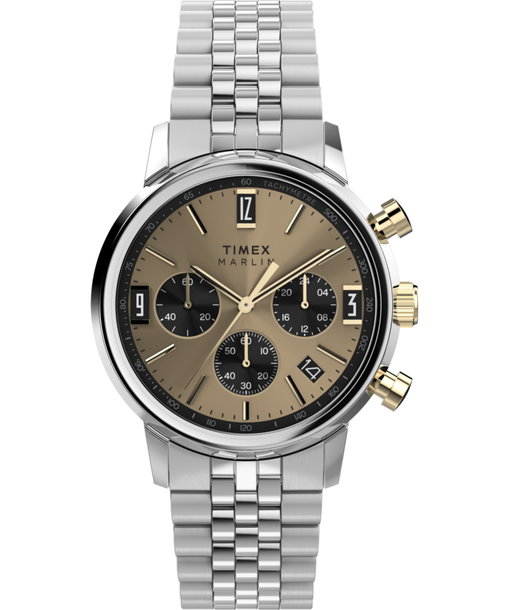 Marlin® Chronograph Tachymeter 40mm Stainless Steel Bracelet Watch 