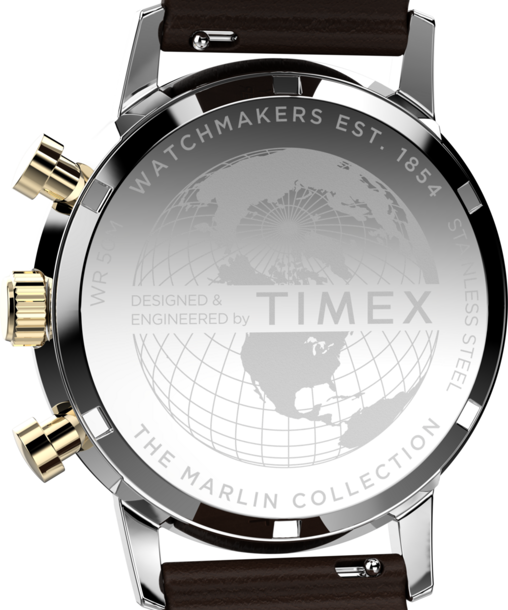 Marlin® Chronograph Tachymeter 40mm Leather Strap Watch 