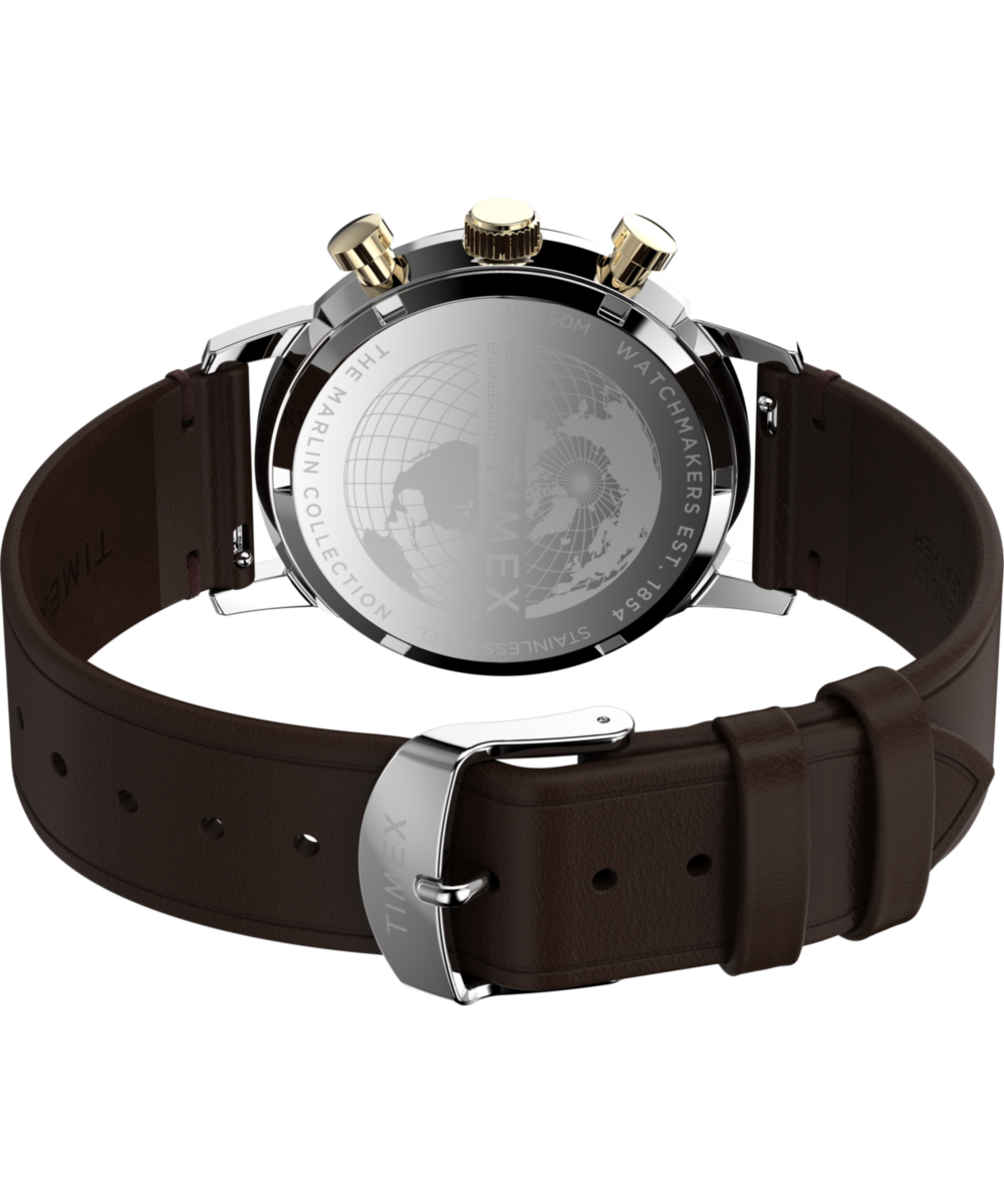 Marlin® Chronograph Tachymeter 40mm Leather Strap Watch 