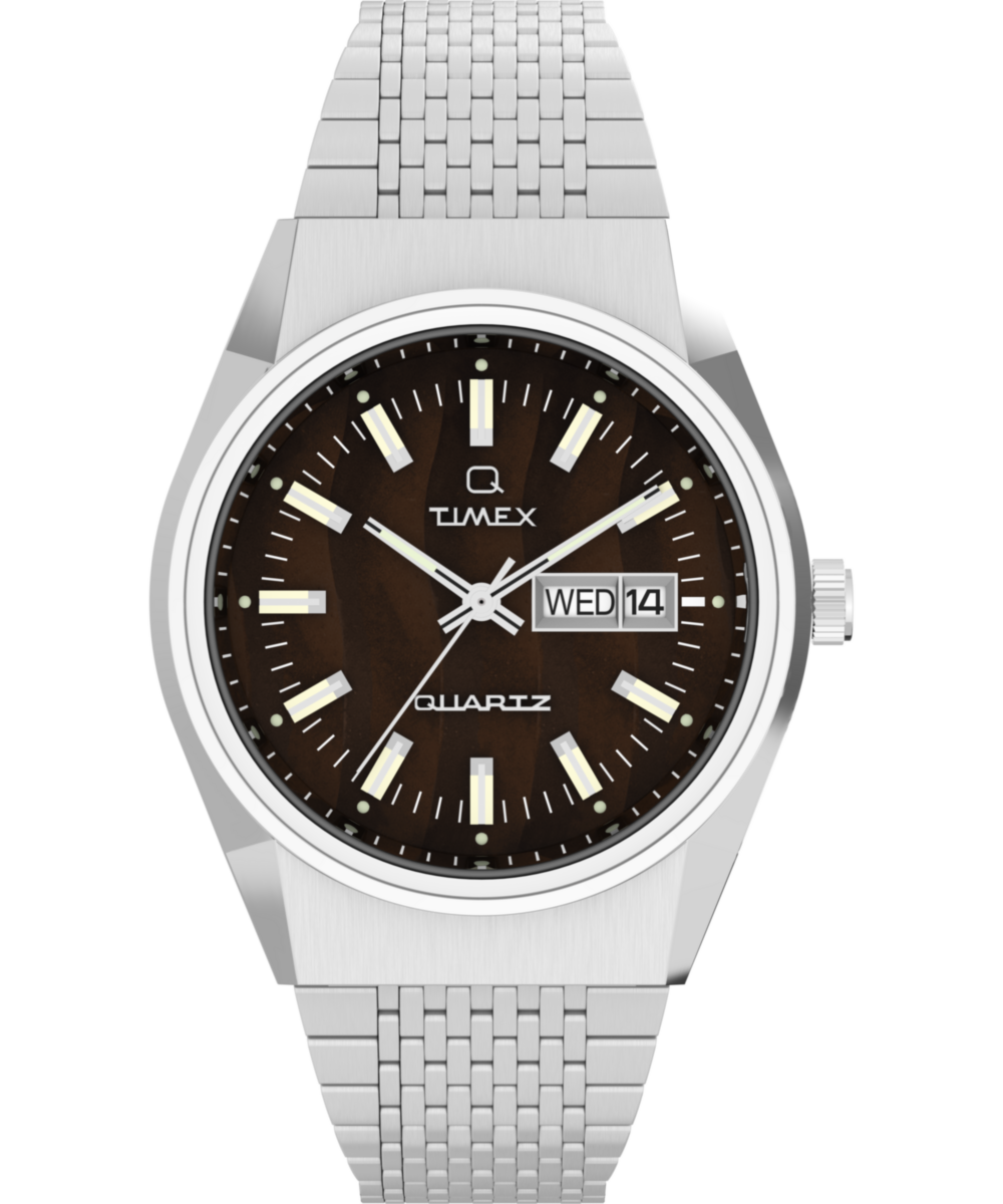 Q Timex® Falcon Eye 38mm Stainless Steel Bracelet Watch 