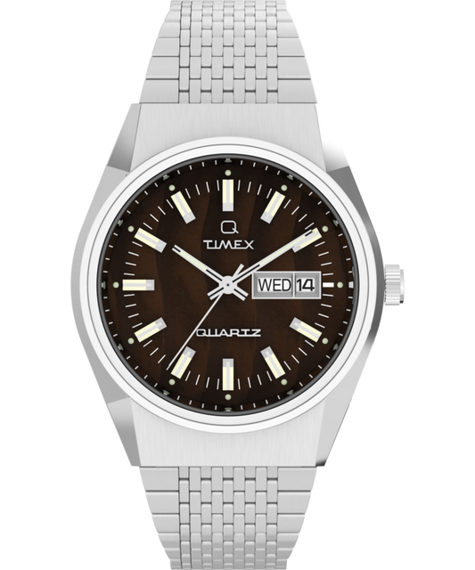 Q Timex® Falcon Eye 38mm Stainless Steel Bracelet Watch 