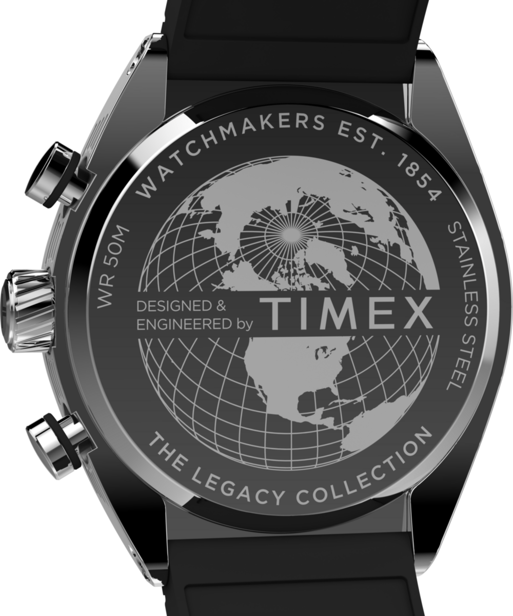 Timex Legacy Tonneau Chronograph 42mm Synthetic Rubber Strap Watch