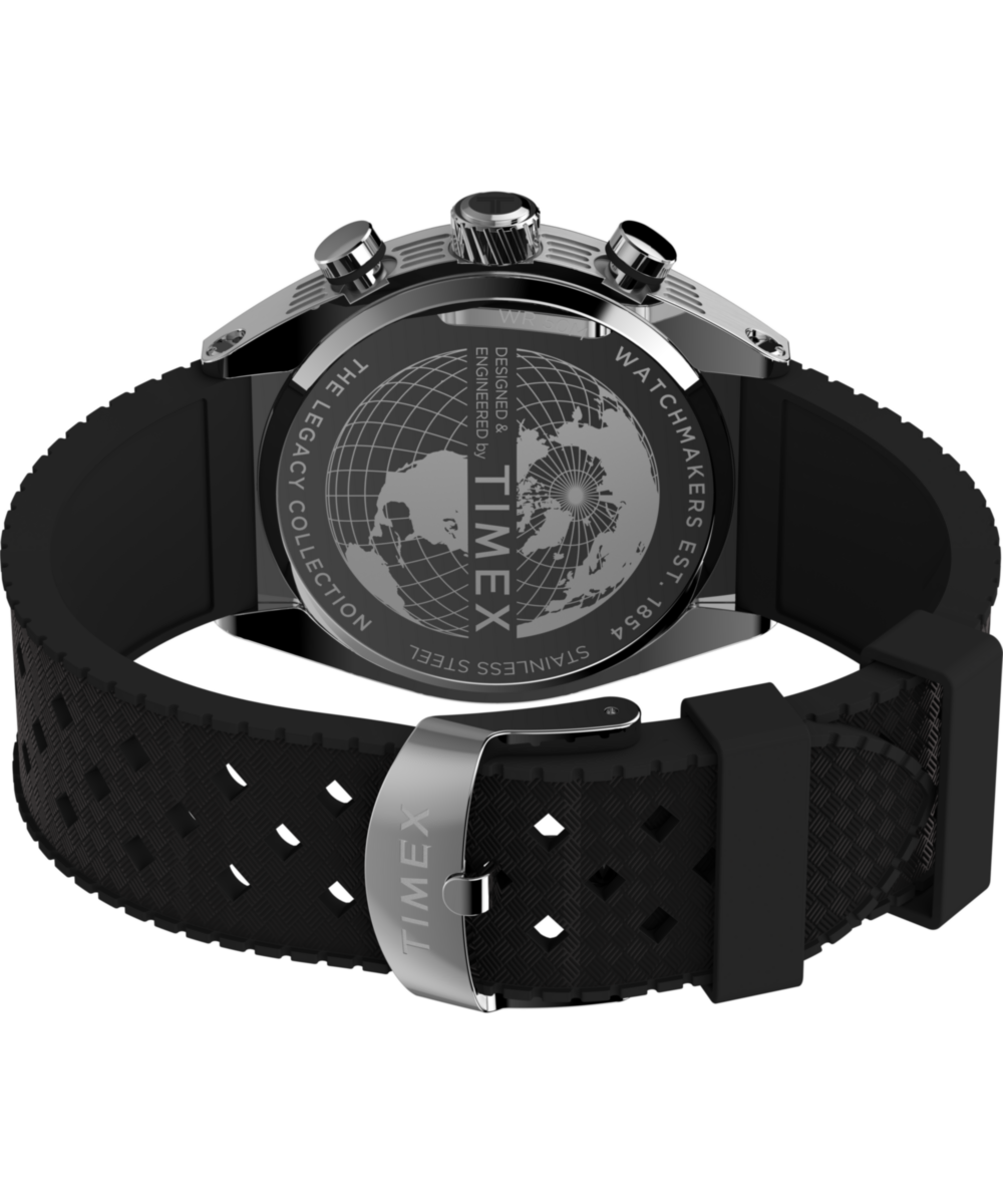 Timex Legacy Tonneau Chronograph 42mm Synthetic Rubber Strap Watch