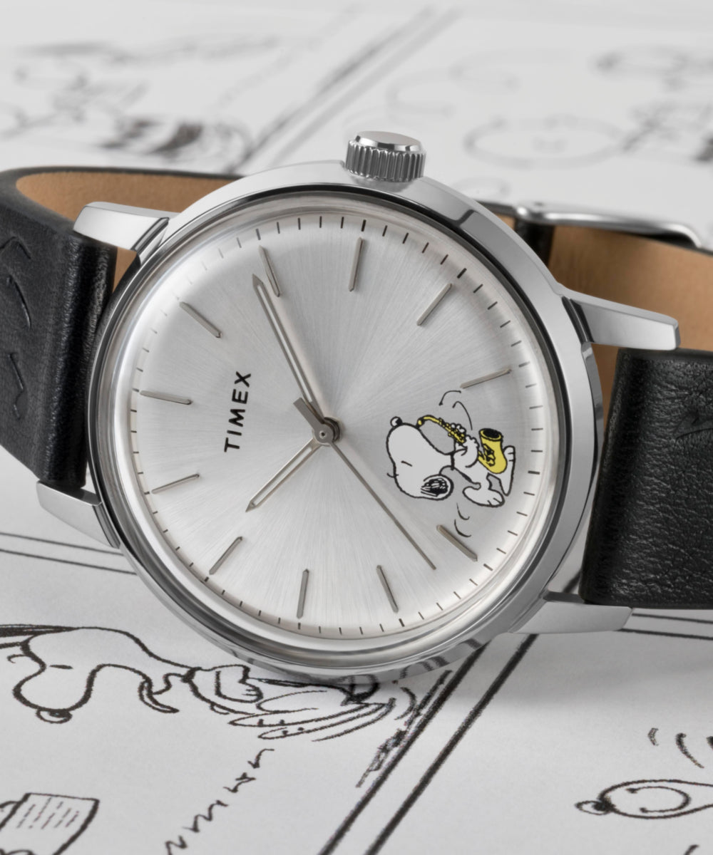 Peanuts® x Timex Marlin® Automatic Saxophonist 40mm Leather Strap Watch