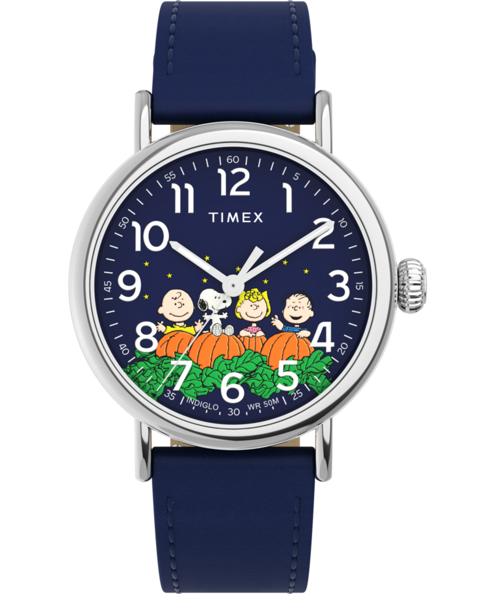 Peanuts® x Timex Standard Pumpkin Patch 40mm Leather Strap Watch  