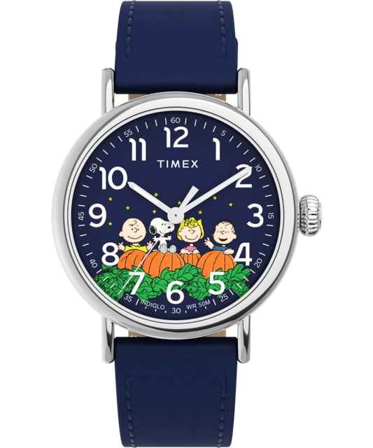 Peanuts® x Timex Standard Pumpkin Patch 40mm Leather Strap Watch  