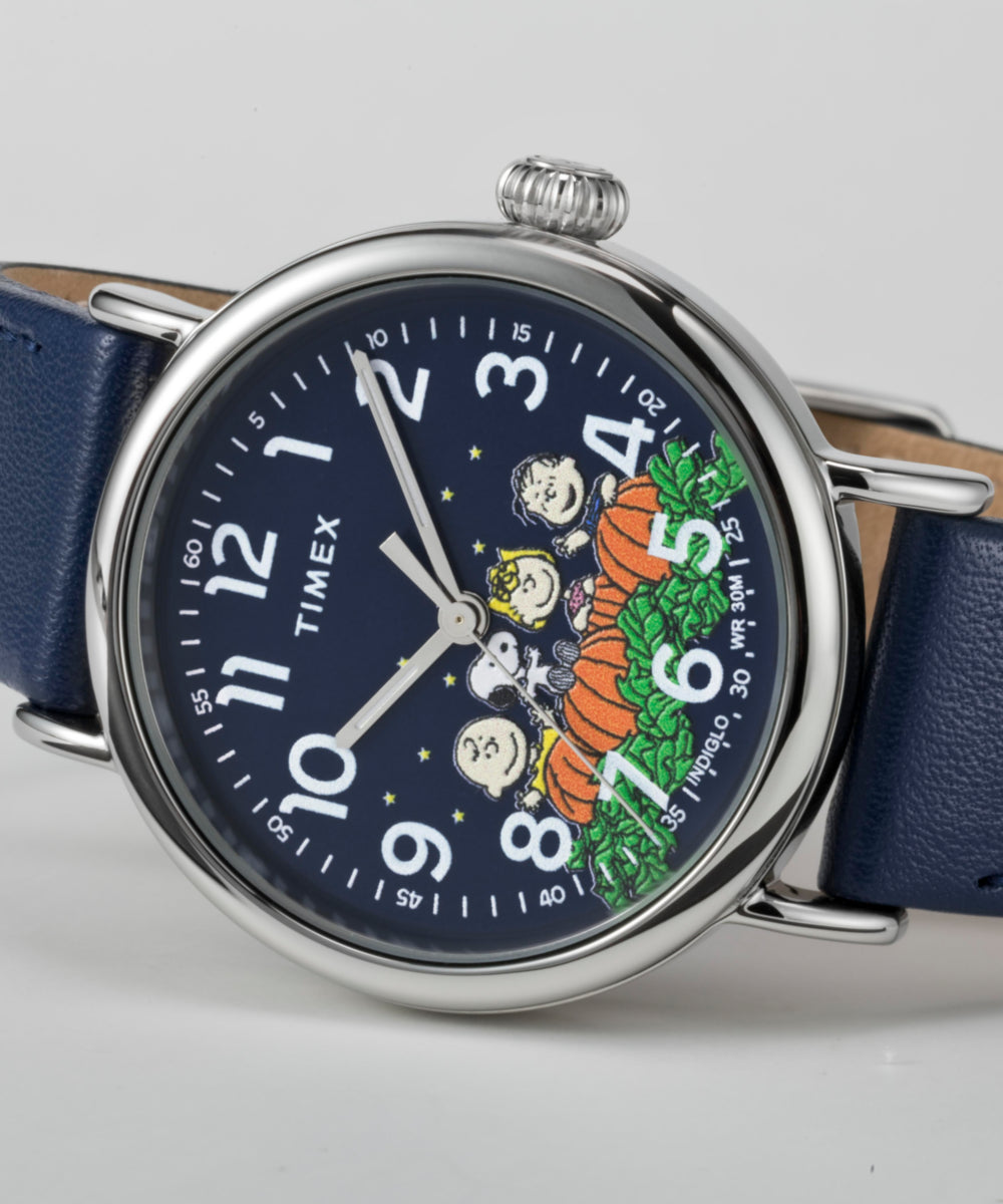 Peanuts® x Timex Standard Pumpkin Patch 40mm Leather Strap Watch  