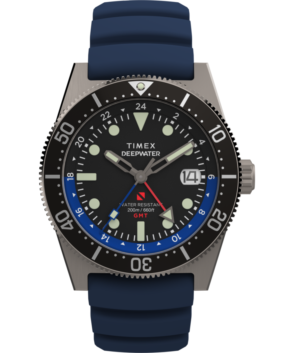 Deepwater Reef 200 GMT 41mm Synthetic Rubber Strap Watch