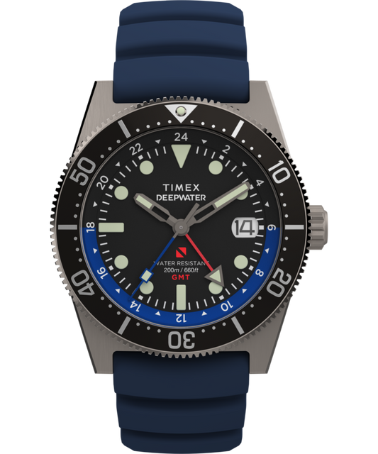 Deepwater Reef 200 GMT 41mm Synthetic Rubber Strap Watch
