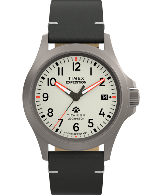 Expedition Titanium 38mm Leather Strap Watch 