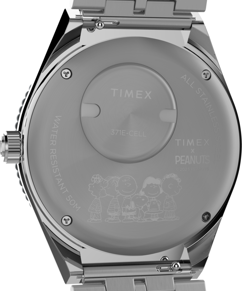 Peanuts® x Q Timex® GMT 38mm Stainless Steel Bracelet Watch