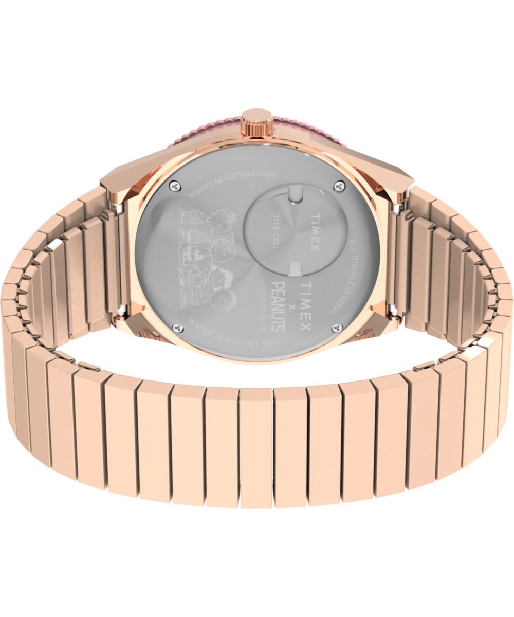 Peanuts® Q Timex® In Bloom 36mm Stainless Steel Expansion Band Watch