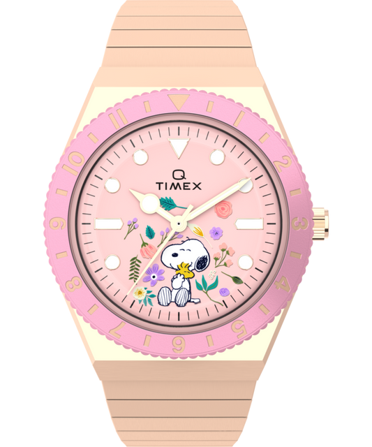 Peanuts® Q Timex® In Bloom 36mm Stainless Steel Expansion Band Watch
