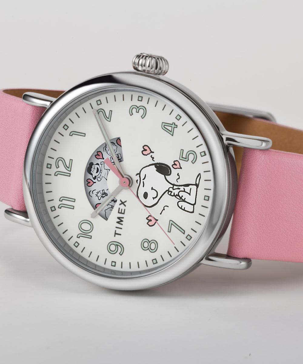 Peanuts x Timex Standard Valentine's 40mm Leather Strap Watch