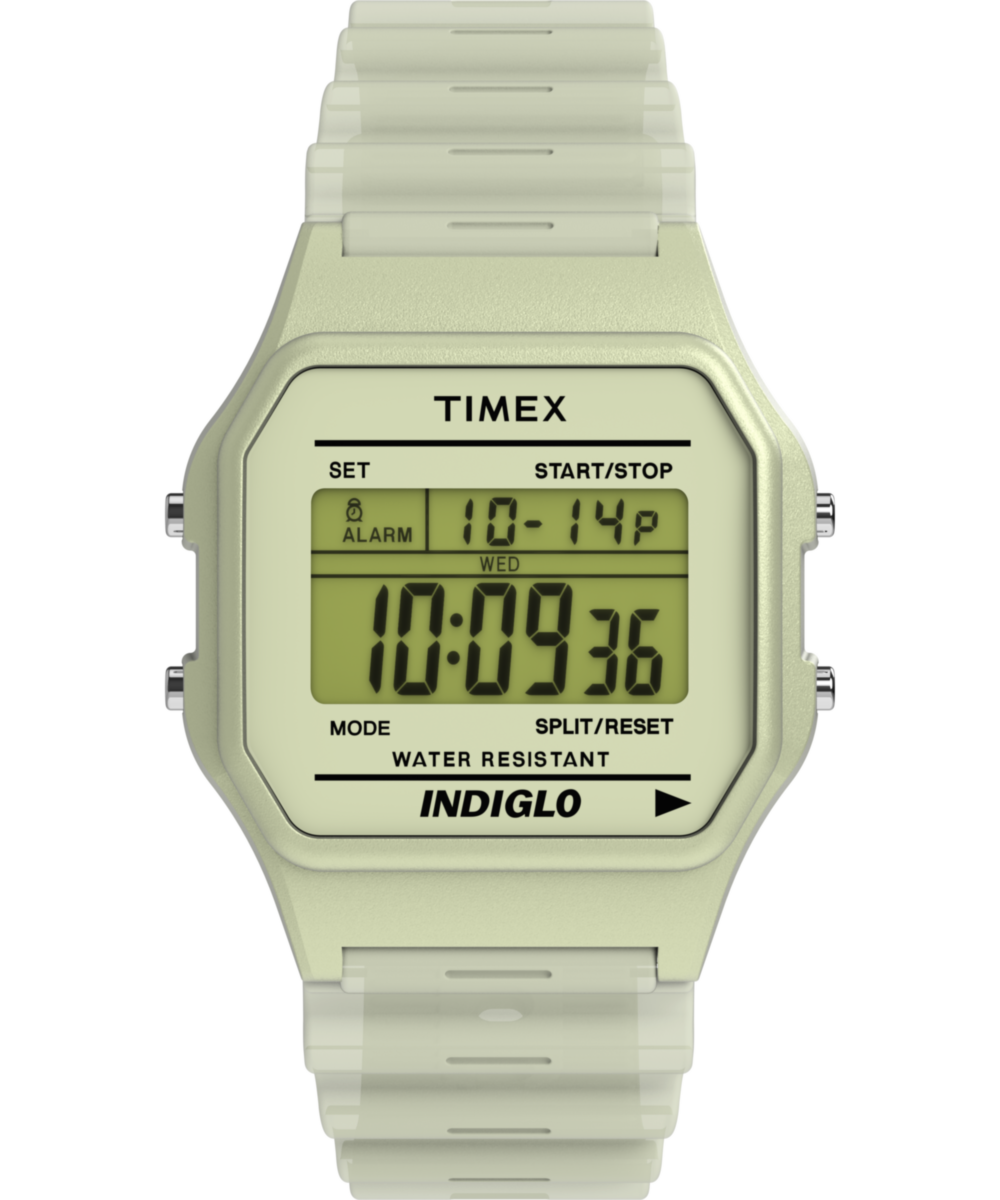 Timex T80 Glow in the Dark 34mm Resin Strap Watch