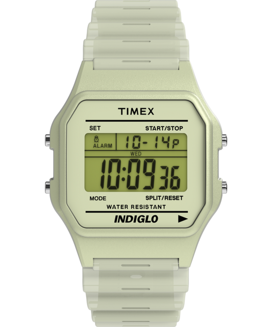 Timex T80 Glow in the Dark 34mm Resin Strap Watch