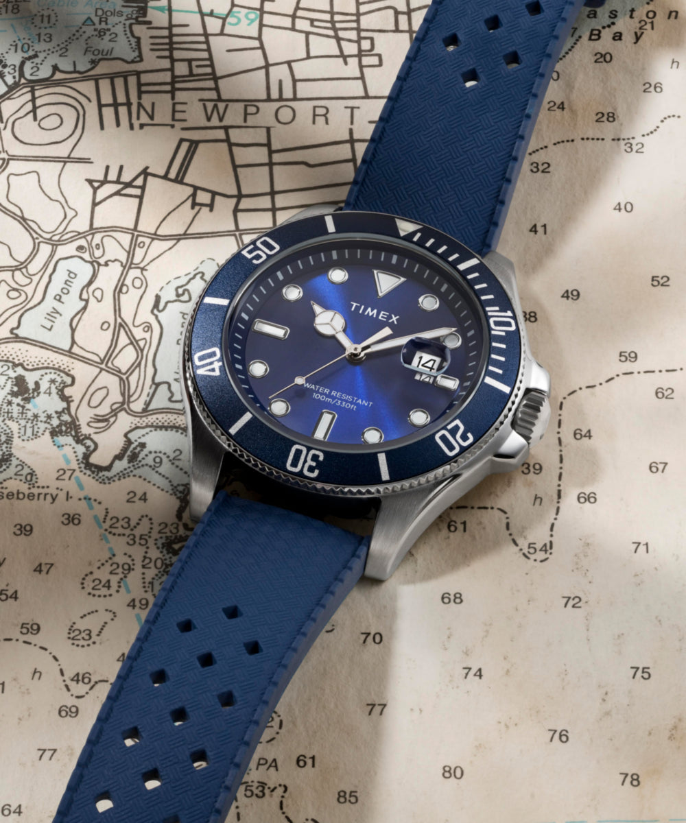 Harborside Coast 44mm Synthetic Rubber Strap Watch