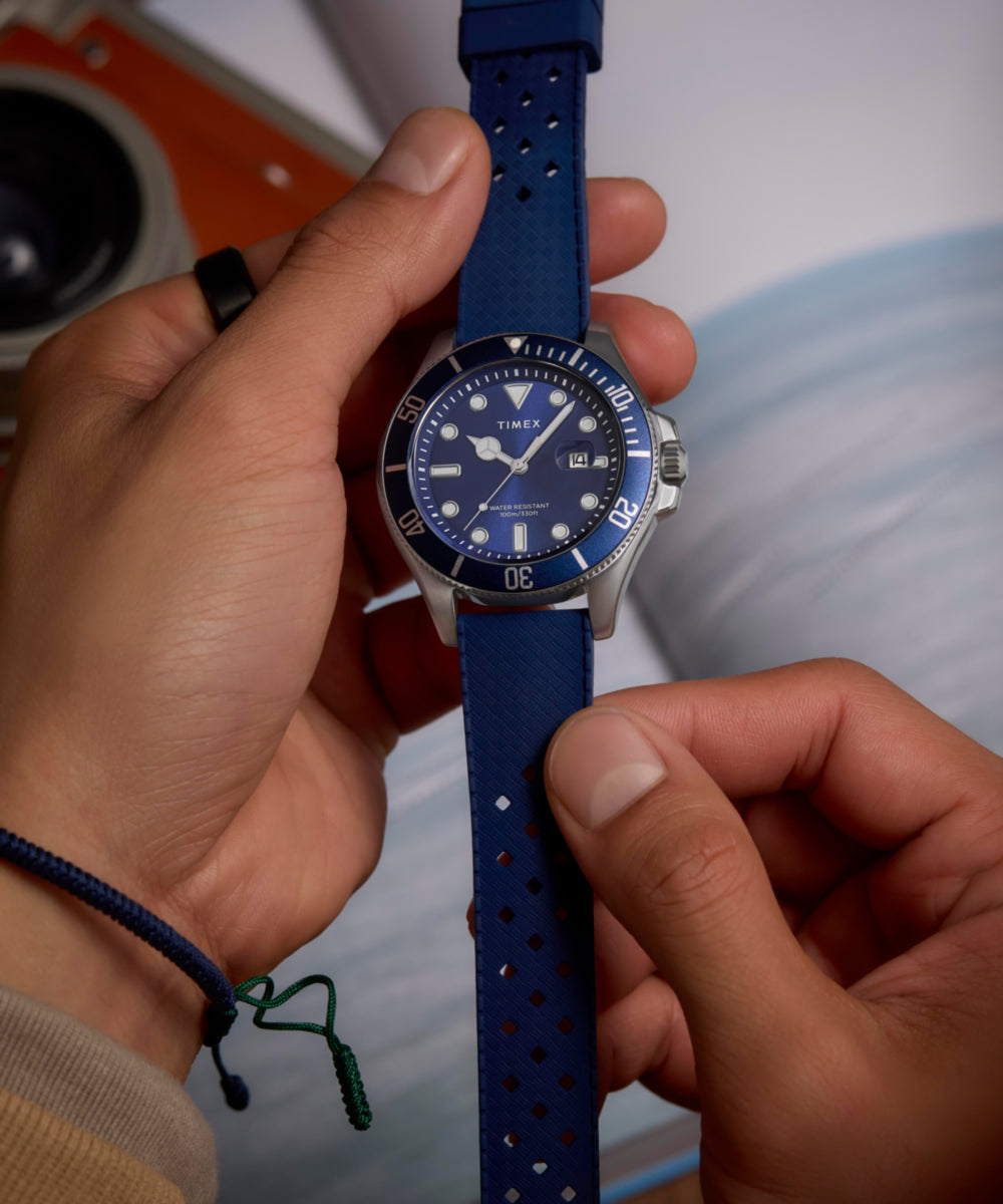 Harborside Coast 44mm Synthetic Rubber Strap Watch