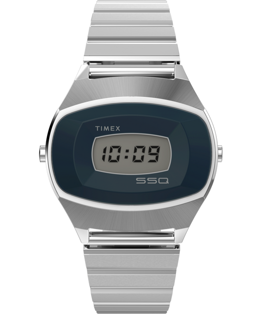 Q Timex® 1975 SSQ Digital Reissue 38mm Stainless Steel Bracelet Watch