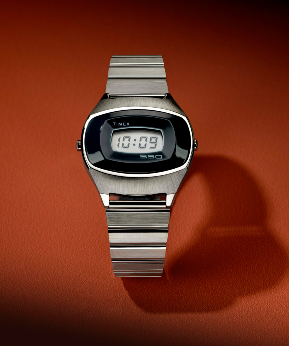 Q Timex® 1975 SSQ Digital Reissue 38mm Stainless Steel Bracelet Watch