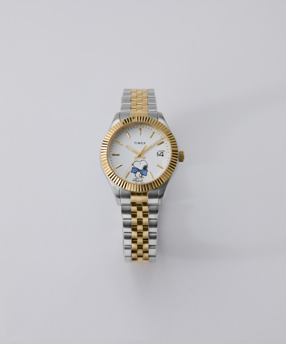 Peanuts® x Timex Legacy Bowtie 34mm Stainless Steel Bracelet Watch