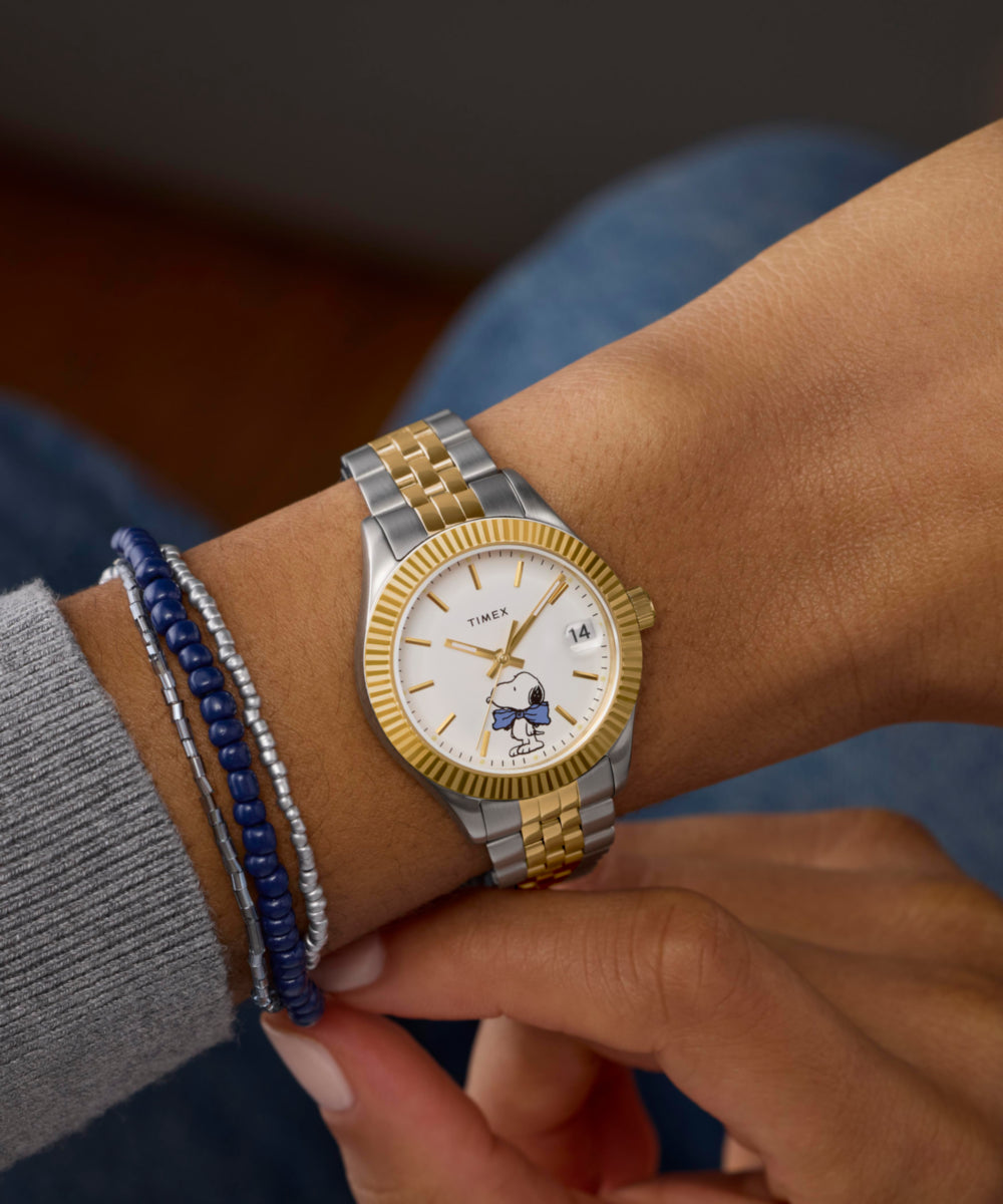 Peanuts® x Timex Legacy Bowtie 34mm Stainless Steel Bracelet Watch