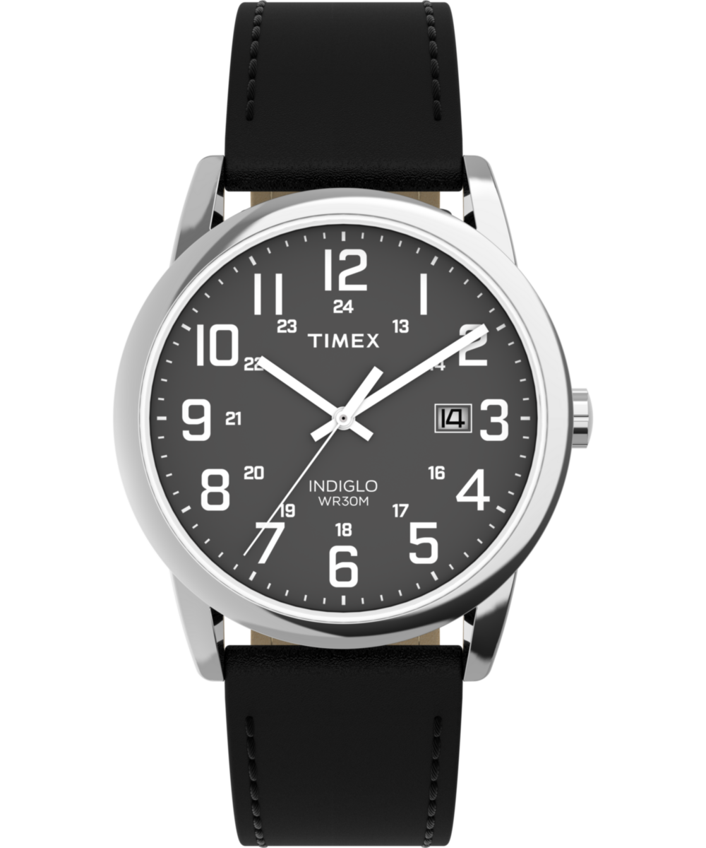 Easy Reader® Classic 38mm Leather Strap Watch