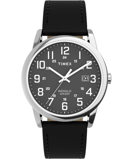 Easy Reader® Classic 38mm Leather Strap Watch