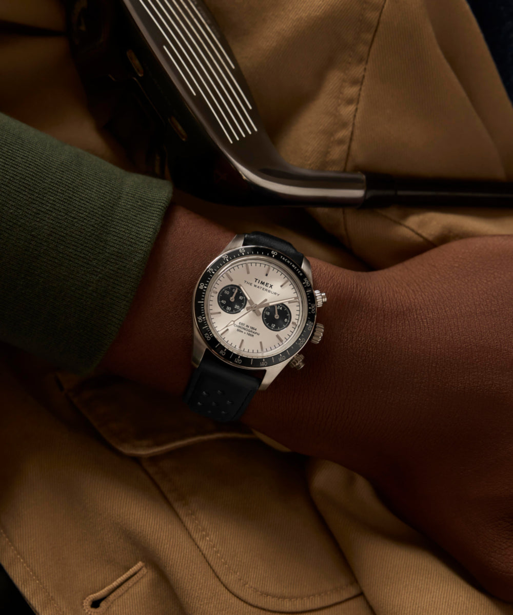 Waterbury Heritage Chronograph 39mm Leather Strap Watch 