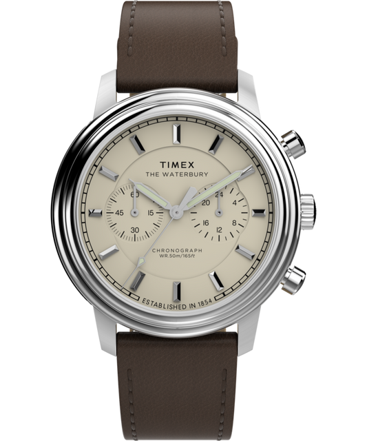 Waterbury Metropolitan Chronograph 41mm Leather Strap Watch 