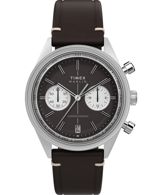 Marlin® Jet Quartz Chronograph 40mm Leather Strap Watch