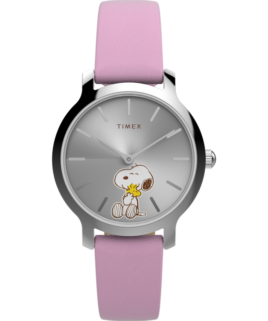 Peanuts® x Timex Transcend Snoopy Hug 31mm Leather Strap Watch