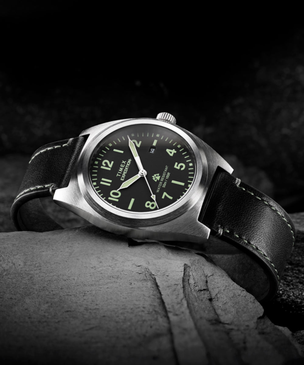 Expedition® Capstone 39mm Eco-Friendly Leather Strap Watch