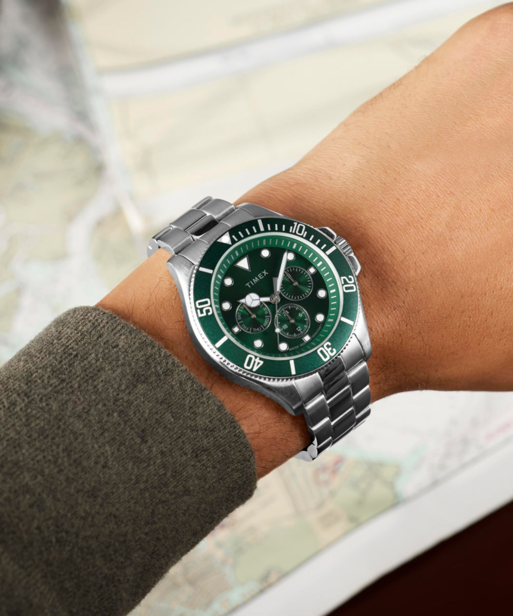 Harborside Coast Multifunction 43mm Stainless Steel Bracelet Watch
