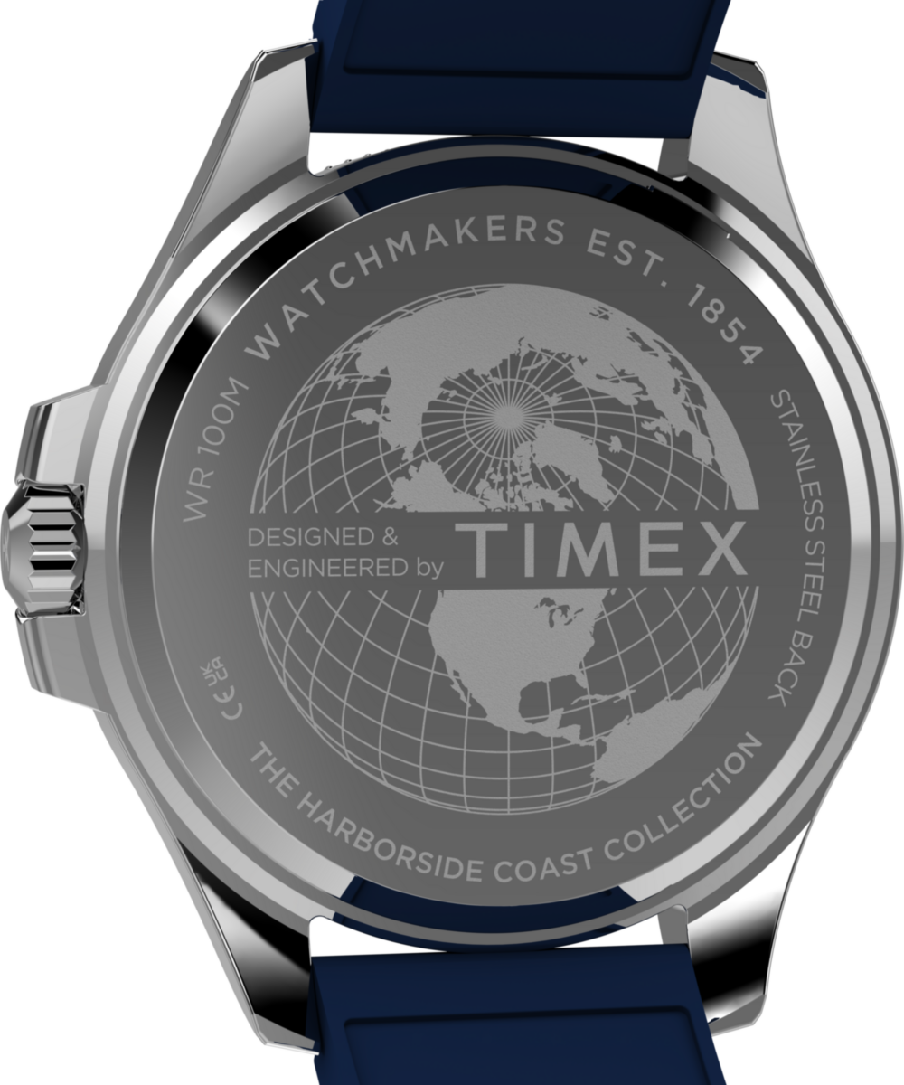 Harborside Coast Multifunction 43mm Synthetic Rubber Strap Watch