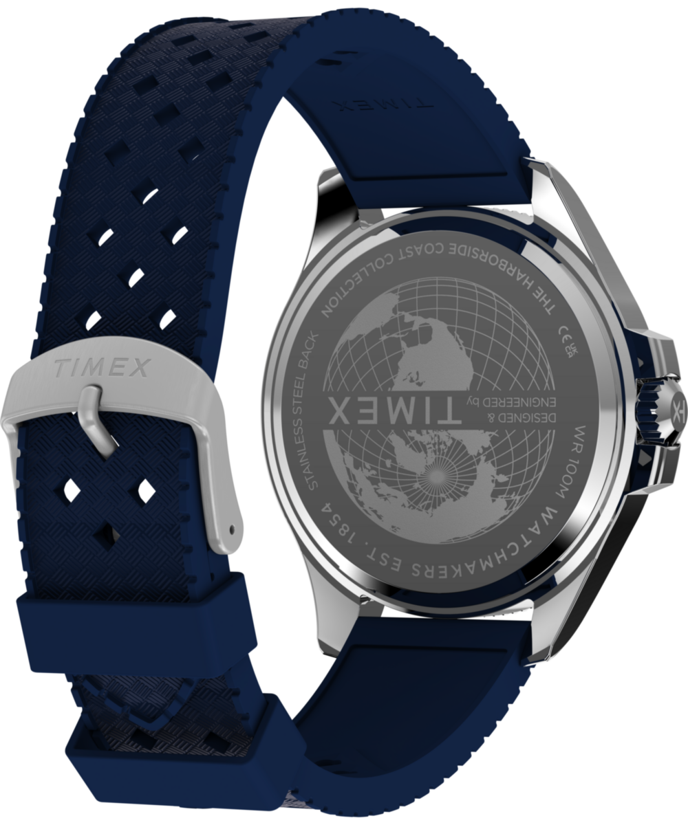 Harborside Coast Multifunction 43mm Synthetic Rubber Strap Watch