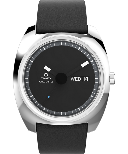 Q Timex® 1975 Enigma 37mm Leather Strap Watch