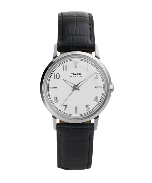 Marlin® Quartz 34mm Leather Strap Watch