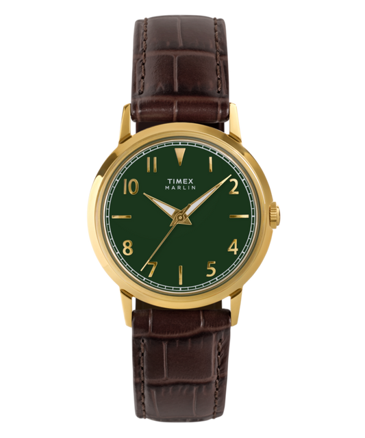 Marlin® Quartz 34mm Leather Strap Watch