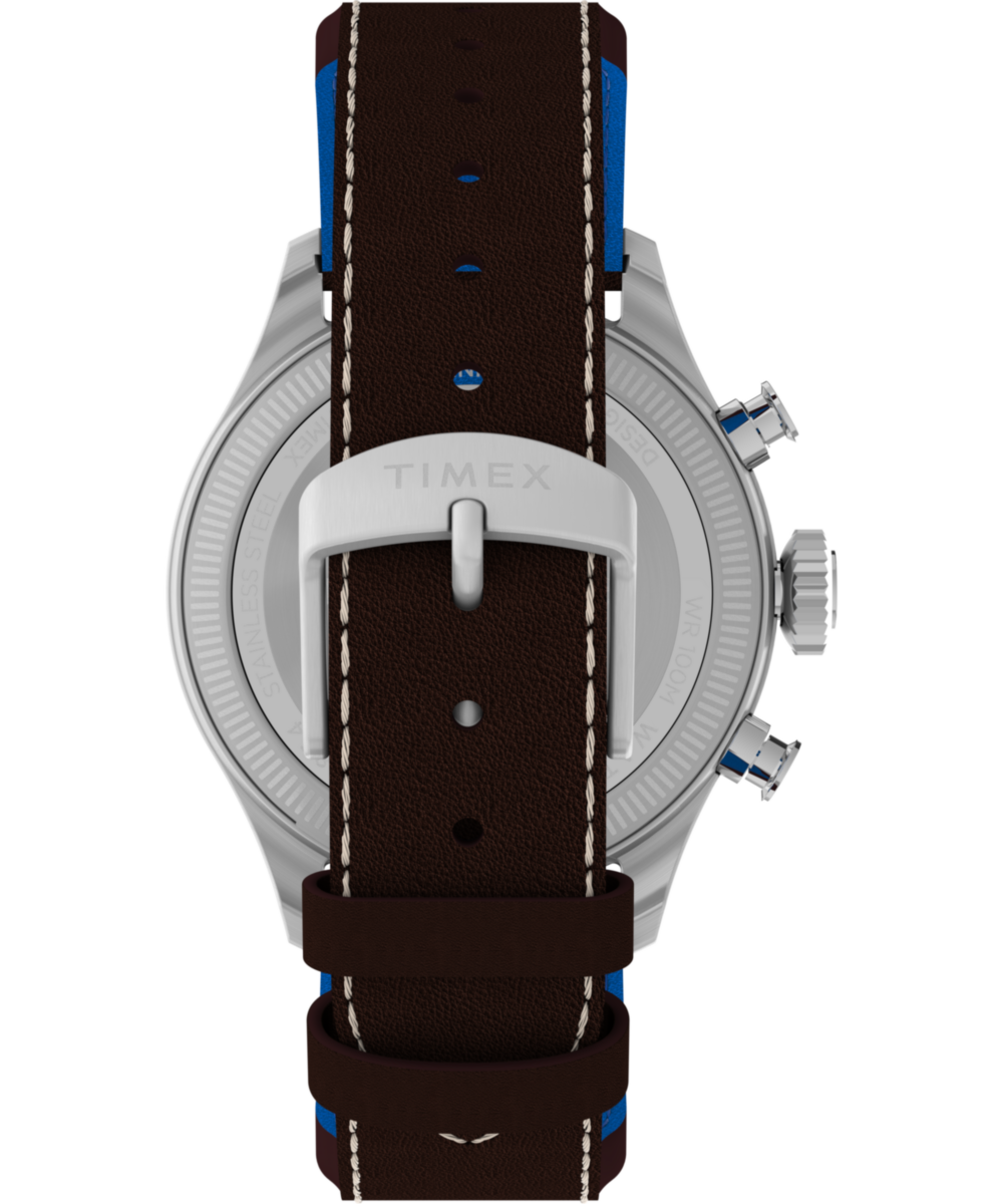 Timex x Pan Am® Waterbury Ace Chronograph 41mm Leather Strap Watch