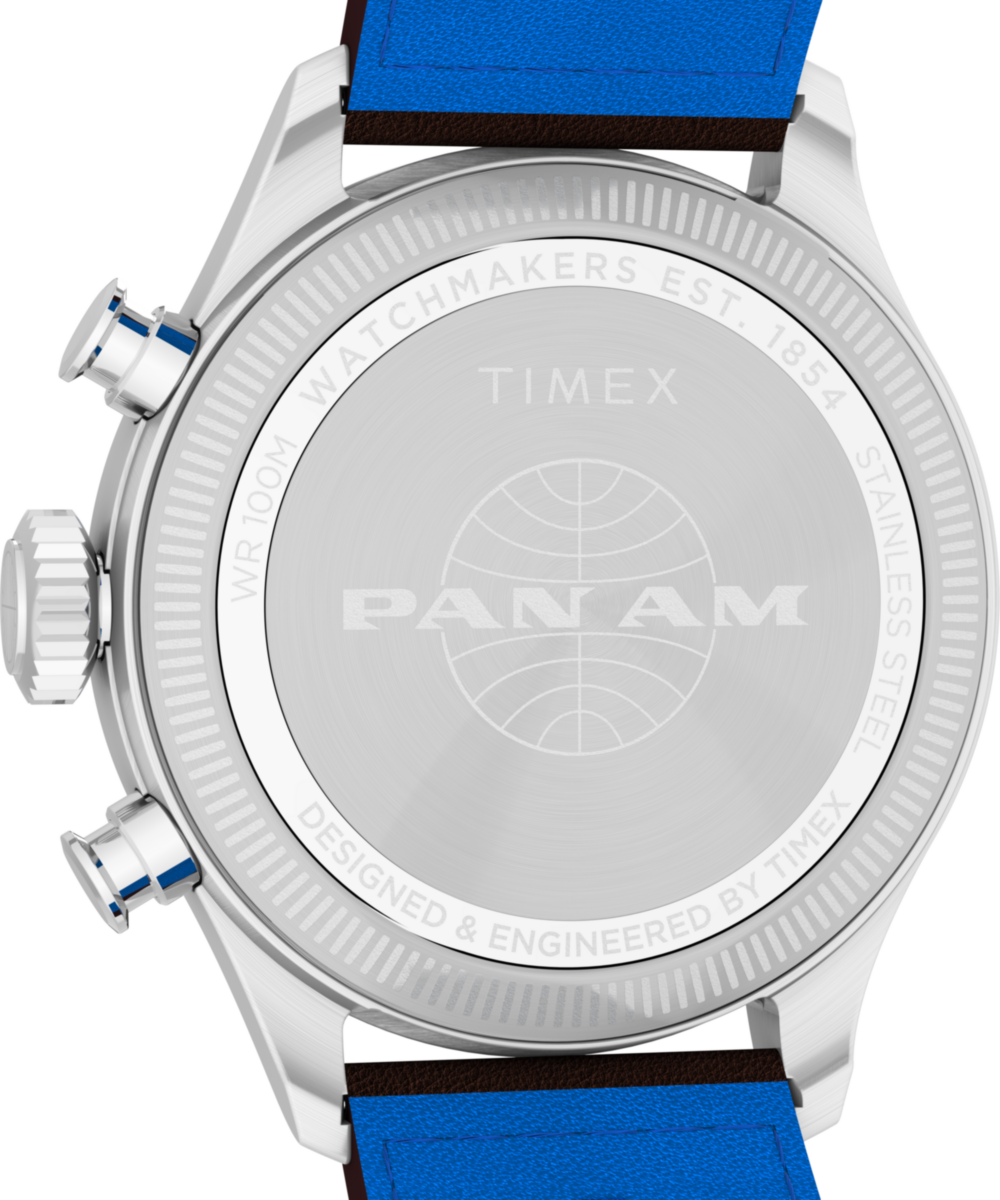 Timex x Pan Am® Waterbury Ace Chronograph 41mm Leather Strap Watch
