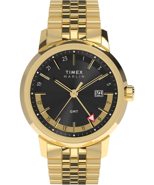 Marlin® Quartz GMT 40mm Stainless Steel Bracelet Watch