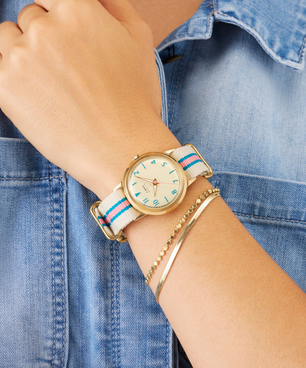 Marlin® 34mm Fabric Strap Watch