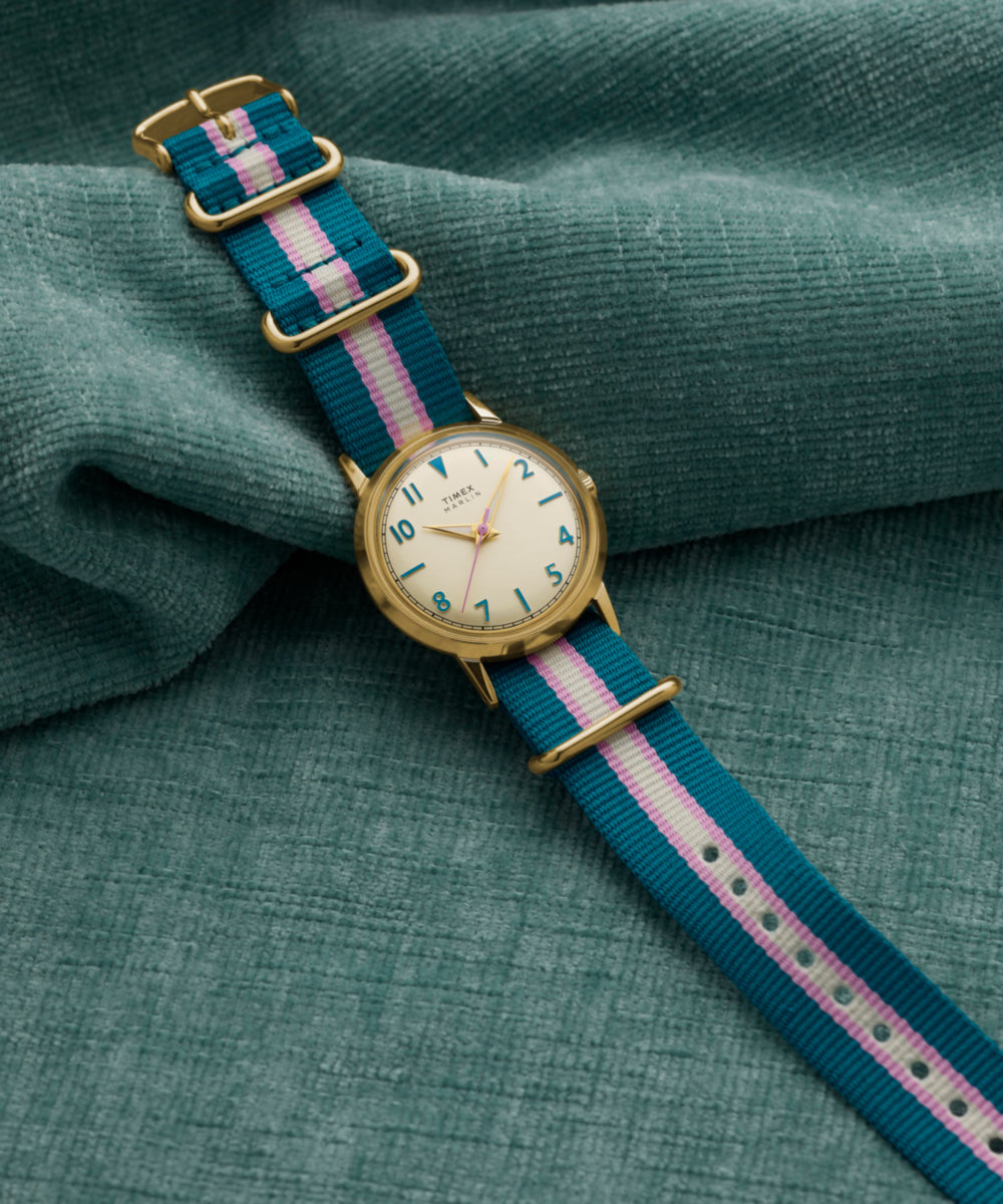 Marlin® 34mm Fabric Strap Watch