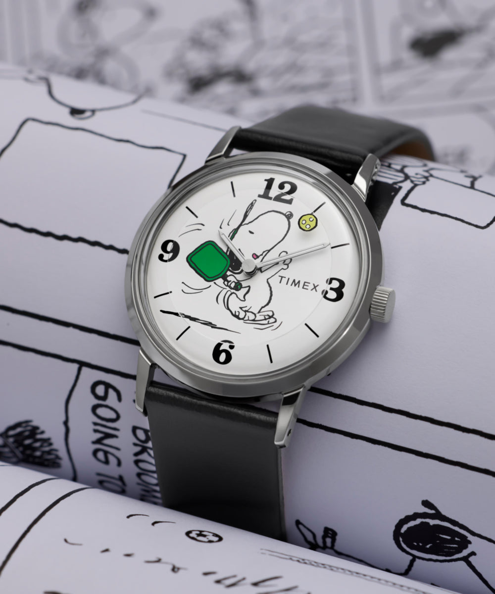 Peanuts® x Timex Marlin® Pickleball 38mm Leather Strap Watch