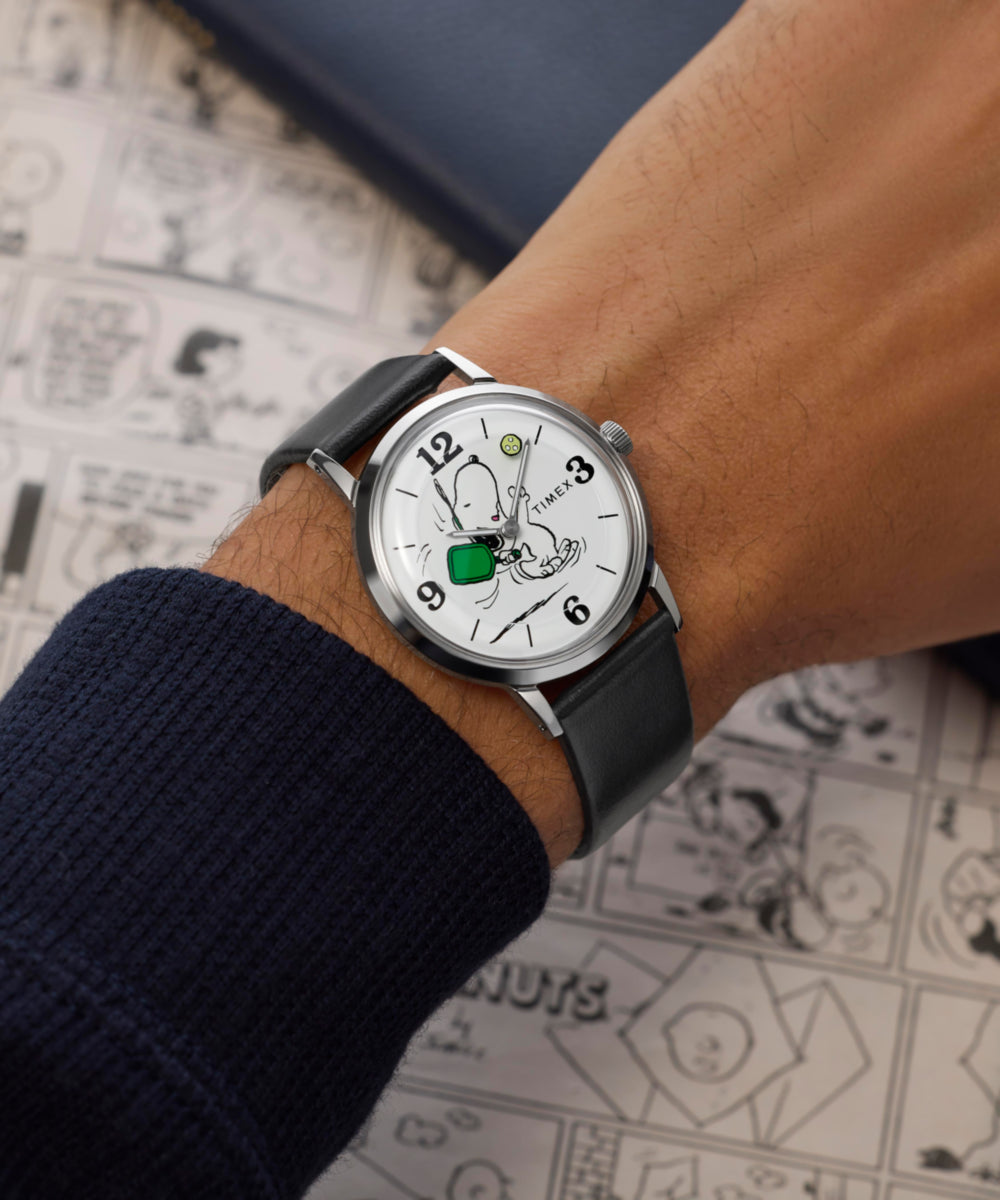 Peanuts® x Timex Marlin® Pickleball 38mm Leather Strap Watch