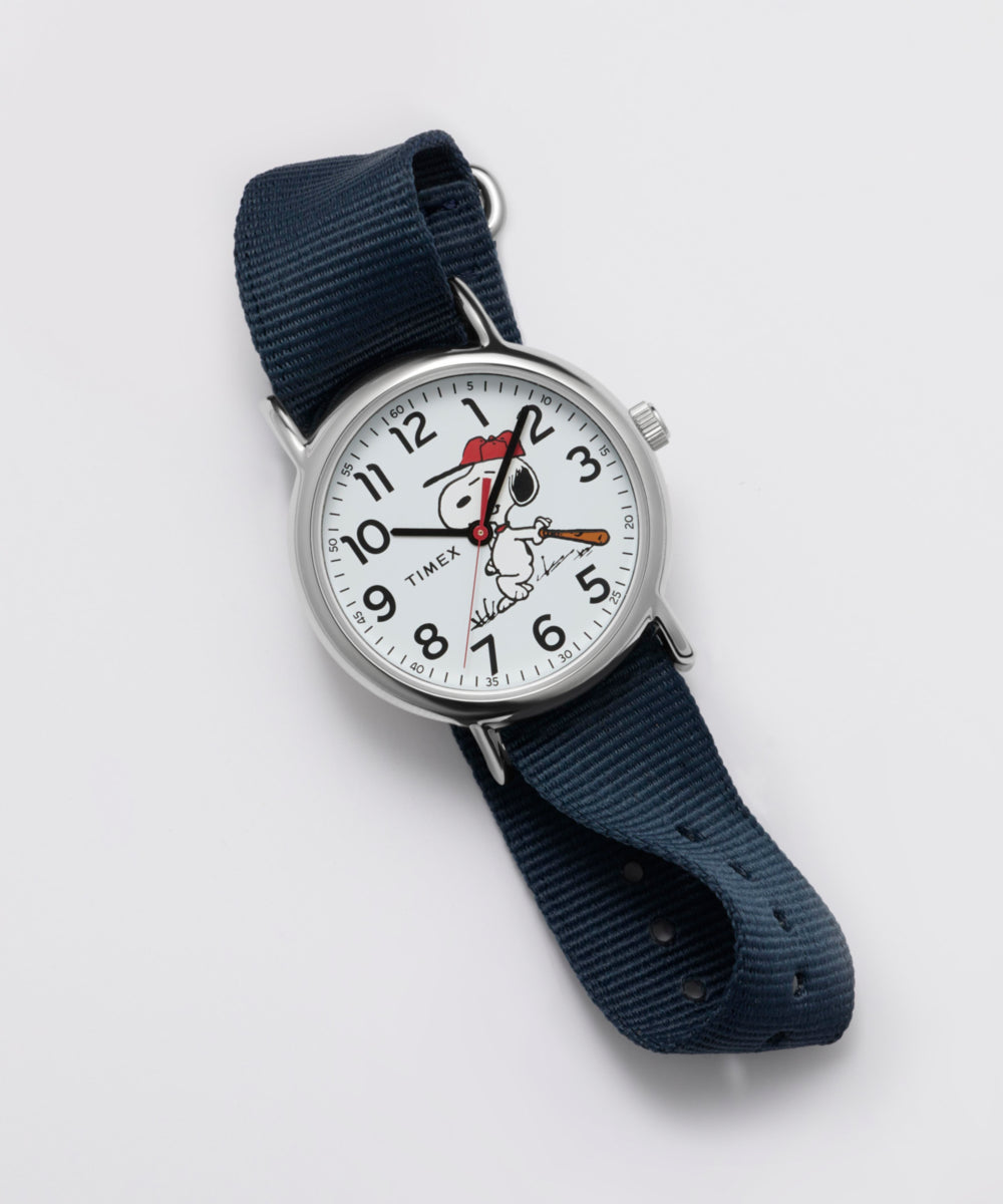 Peanuts® x Timex Weekender Baseball 38mm Fabric Strap Watch