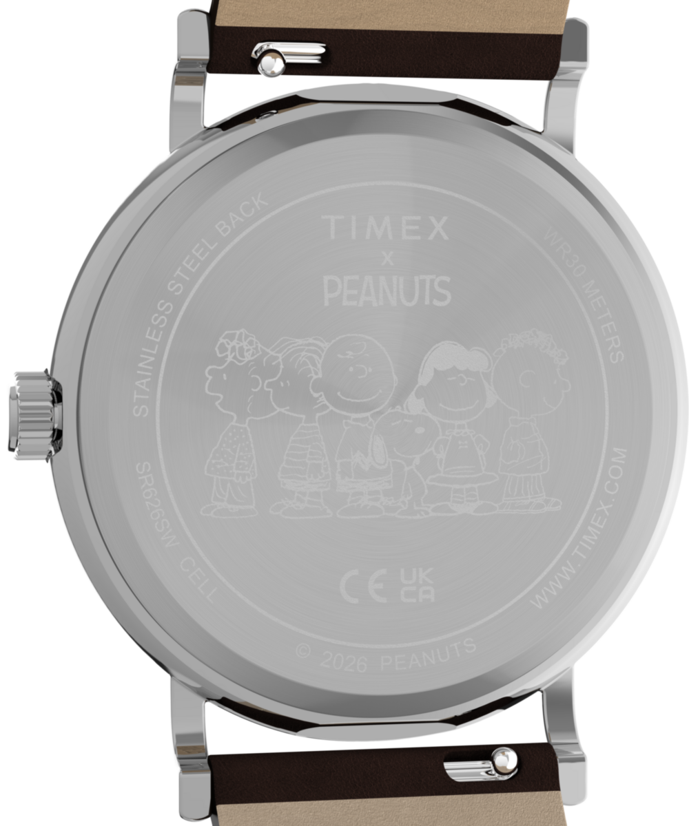 Peanuts® x Timex Weekender Baseball 38mm Leather Strap Watch