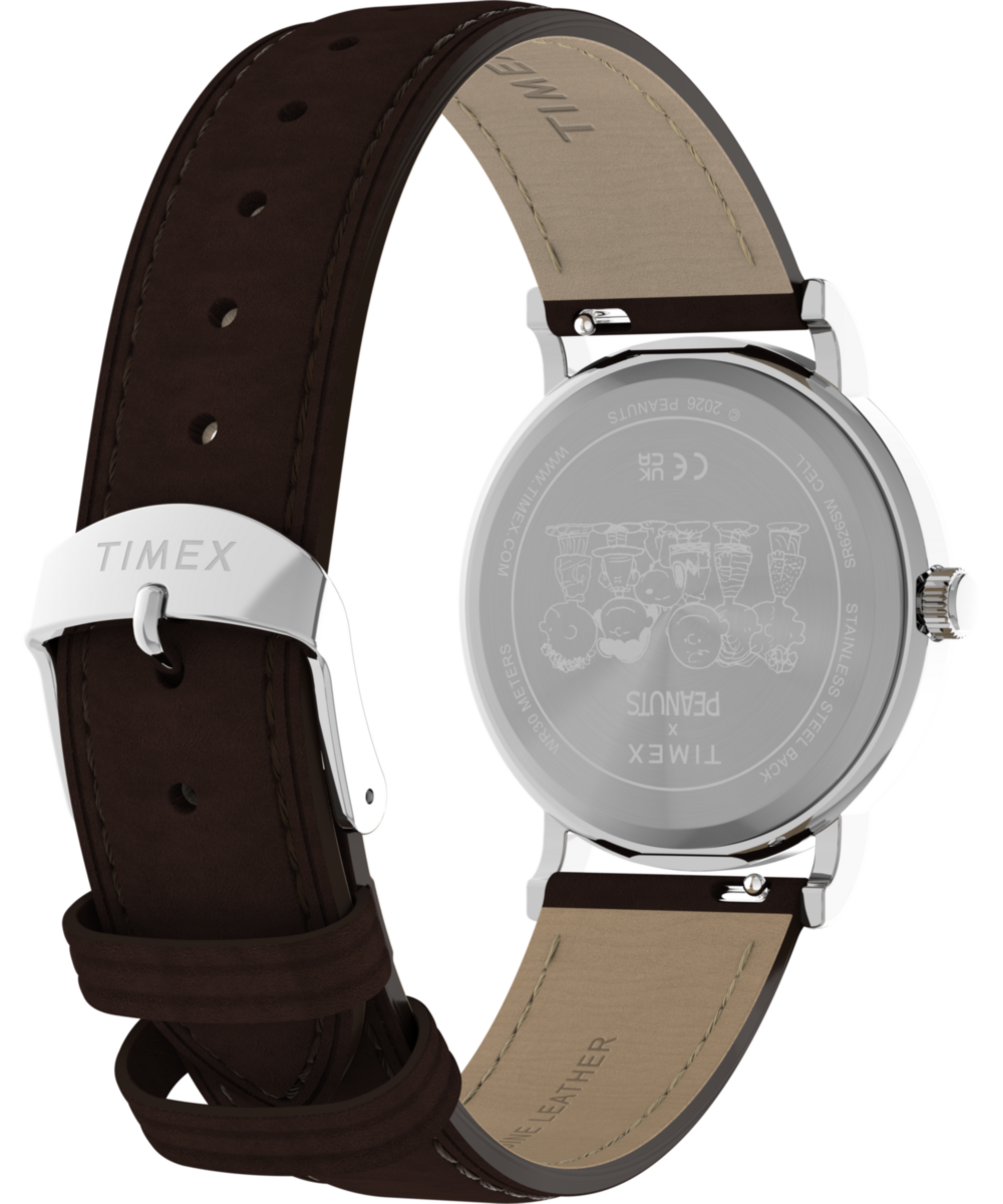 Peanuts® x Timex Weekender Baseball 38mm Leather Strap Watch