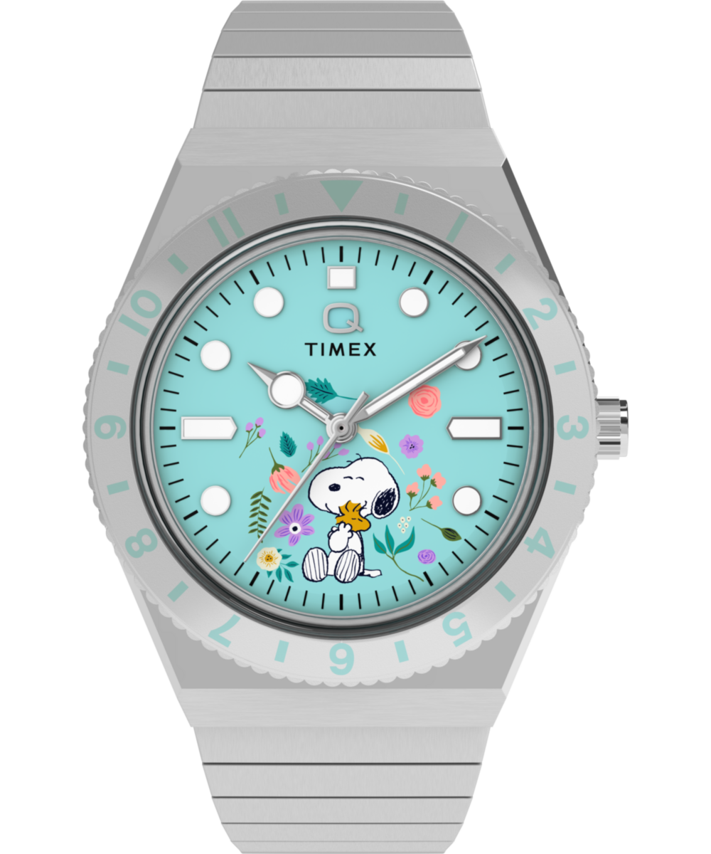 Peanuts® x Q Timex® 36mm Stainless Steel Expansion Band Watch